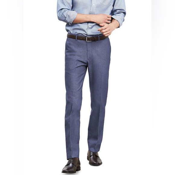 BANANA REPUBLIC Modern Slim Non-Iron Navy Cotton Dress Pants 28x30” - Picture 1 of 5